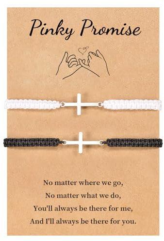 VU100 Partnerarmbänd Pärchen Armband Kreuz Armband Geschenk für Paar Armbänder Kabbalah Glücksarmband Verstellbares Armband Weihnachten Geburtstag Geschenk für Freund Freundin Ehemann Frau Familie