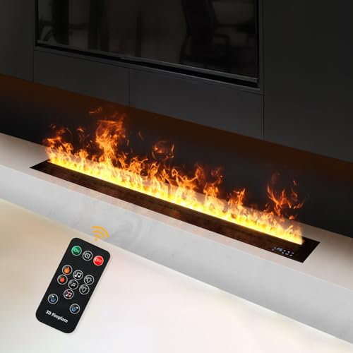 Mexhom Wasserdampf-Kamin, Fernbedienung intelligentes elektrisches Feuer, Flamme Farben elektrischer Kamin, 150cm