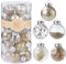 30 Pezzi Palle di Natale,Plastica decorazioni per albero di Natale Ciondoli Ornamenti Infrangibilial line Natalizie (Oro champagne)