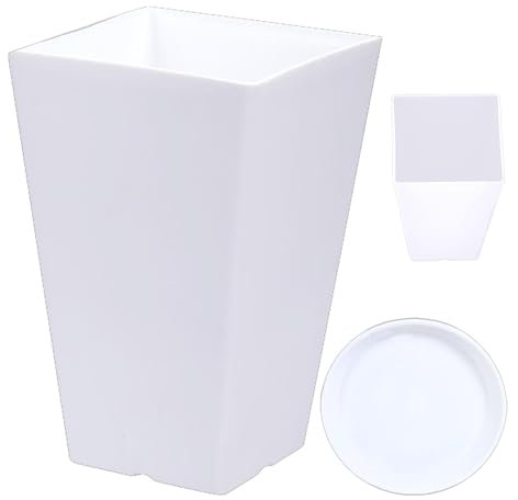 Maceta cuadrada para exteriores, maceta grande de resina para exteriores, macetas grandes para exteriores, cajas de flores, porche delantero, maceta decorativa para exteriores, maceta para todas las