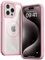 Follaroma for iPhone 15 Pro Max case Compatible with MagSafe, Double Layer Heavy Duty Shockproof Protection Phone Case, Transparent Magnetic Protective Cover for iPhone 15 Pro Max, 6.7'', Pink