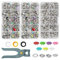 250 Sets Druckknöpfe set mit zange 9,5 mm druckknöpfe ohne nähen Metallknopf Druckknöpfe mit 10 Farben für Baby-Kinderkleidung Nähen Basteln handgefertigt Kleidungsreparatur DIY-Kleidung