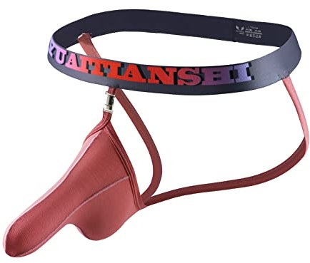 Sunnyuk Jockstrap, Tanga Herren Thong Sport Jockstrap Low-Rise String Weiß Erotische Slips Persönlichkeit, Herrenstrings Passform Erotisch Dessous Mode Offener für Sex