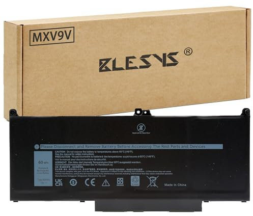 BLESYS MXV9V Akku für Dell Latitude 5300 5310 7300 7400 E5300 E5310 E7300 E7400 für Latitude 5300 5310 2-in-1 für Inspiron 7300 7306 2-in-1 Series 829MX 0829MX 5VC2M 05VC2M Laptop - 7.6V 60Wh