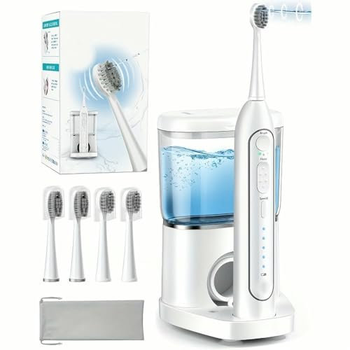 ZBDZSW Spazzolino da Denti Elettrico con Filo interdentale Idropulsore per la Pulizia dei Denti Irrigatore Orale a Pressione d'Acqua Tubo Portatile da Viaggio