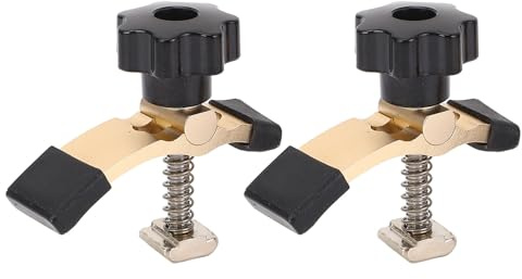 2PCS T-Track Hold Down Clamps, Positionable T-Track Hold Down Clamp Kit, 2.6L x 0.8W, Aluminum Alloy T-Slot Fixture Fastening for Woodworking, CNC Router, Engraving Machine, Table Saw, Drill Machine