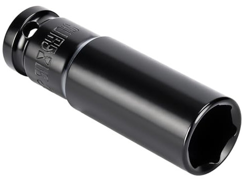 17mm Deep Impact Socket 1/2 Drive – CR-V Heat-Treated 6-Point Socket for Wheel Nuts & Suspension – Extra Long 78mm, Anti-Rust, Car Truck & Home Use