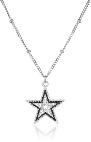 MILAKOO Star Pendentif Collier pour les Femmes avec Des Cristaux éTincelants éToile Charme Longueur RéGlable pour Layering Y2k Cadeau de FêTe