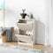 [en.casa] Zapatero de Pared Sokndal Organizador de Zapatos con 2 Puertas para 4 Pares Mueble de Calzados para Entrada Pasillo Metal 71 x 50 x 15 cm - Blanco Roto