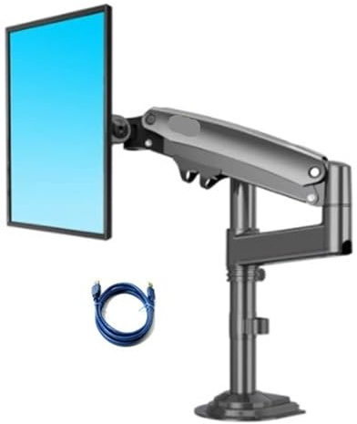 OPTEPYOE H100 22-35 Zoll Gasfeder Monitorständer Vollbeweglicher LCD TV Ständer 2-12 kg Doppelarm Klemmständer(2-12KG with Cable)