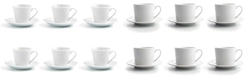 Quid Lote Set 6 Tazas Con Plato Porcelana 9cl Apto Microondas Facil De Limpiar Set 6 Tazas Con Plato Porcelana 20cl Apto Microondas Facil De Limpiar