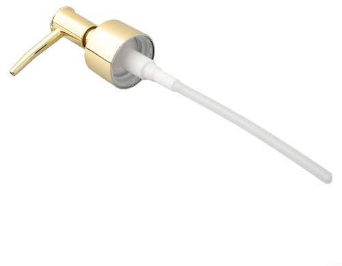 SiSinkal Metall-Lotionspenderkopf, 28/400 Gewinde, kompatibel mit Duschgel, Seifenflasche für Badezimmer, Hotel, Spa, 11 cm Röhre (helles Gold)