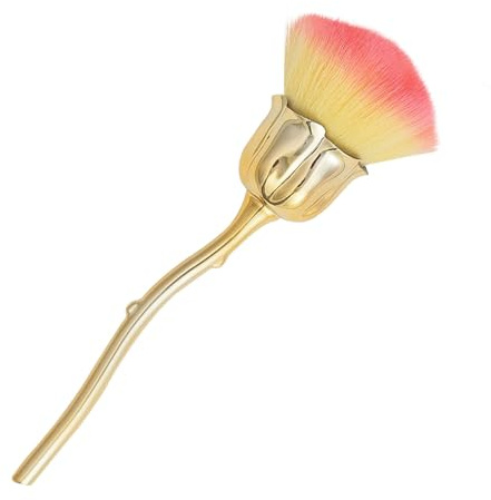 Puder Makeup Pinsel mit Rosenform - Ultra Plush, zum Fixieren von Puder, Bronzer und Rouge, transparent, aufbaubare Deckkraft, vegane, Blending Blush Buffing (C)