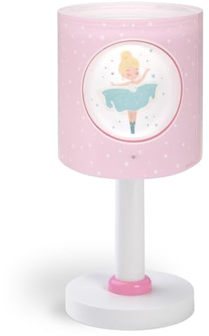 Dalber Kinder Tischlampe Nachttischlampe Nachtlicht Princess Dance Ballerina, 60911, G4-4W LED - Glühbirne enthalten, Rosa