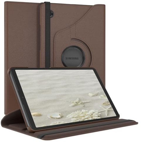 EAZY CASE - Tablet Hülle für iPad Samsung Galaxy Tab A11 Schutzhülle 8,7 Zoll Smart Cover Tablet Case Rotationcase zum Aufstellen Klapphülle 360° drehbar mit Standfunktion Tasche Kunstleder Braun