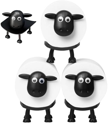 3 Pcs Sheep Toilet Roll Holder, Adorable Animal Toilet Roll Holder, Novelty Toilet Roll Holders 3 Set, Charming Bathroom Accessory, Sheep Gifts for Housewarming and Home Decor