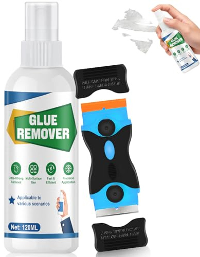 Glue Remover, Adhesive Remover, 120 ml | Adhesive Remover Spray, Glue Marks for Stickers, Labels, Decals, Gel for Car Glass, Plastic, Wood and Multi-Surface