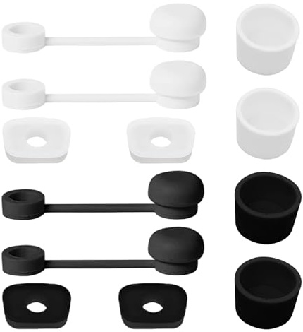 12 Stück Silikon Auslaufsicheres Stopfen Set, Stanley Cup Zubehör, Silikon Strohhalm Abdeckung Auslaufschutz Anzug, Kompatibel für Stanley Cup H2.0 40/30oz(Schwarz, Transparentes Weiß)