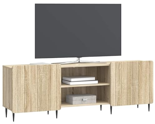 vidaXL TV-Schränk Sonoma-Eiche 150 x 31 x 52 cm Holzwerkstoff, Moderner, rechteckiger Medienkonsole für das Wohnzimmer, Coole Entertainment-Zentrale mit viel Stauraum