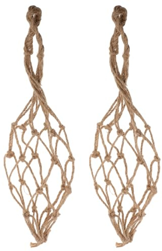 Housoutil Set de 2 Porte-Bouteilles en Corde de Chanvre Vintage, Portable et Résistant, Filet de Transport pour Bouteille de Vin Maison Voyage
