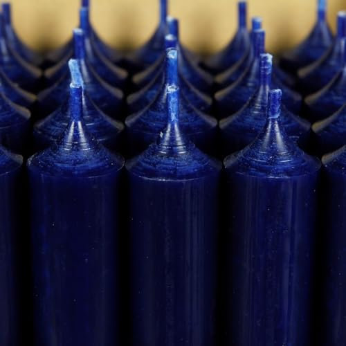 Bütic GmbH Stabkerzen durchgefärbt 180mm x Ø 22mm - Kerzen hochgereinigt, Brenndauer 8h, geruchsneutral, rußarm mit rückstandsfreiem Abbrand, Farbe:Dunkelblau, Set mit:8 Stück