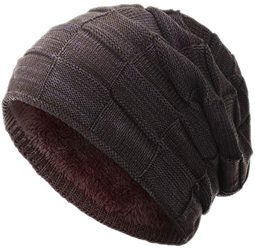 Compagno warm gefütterte Beanie Wintermütze Flechtmuster unifarben oder meliert Einheitsgröße Mütze