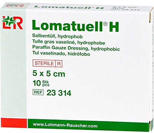 LOMATUELL H Salbentüll 5x5 cm steril