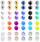 vcmart Piercing Kugeln Set 1,6mm Ersatzkugel Edelstahl Plastik Glitzer Schraubkugel für Zungenpiercing, Bauchnabelpiercing