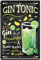schilderkreis24 – Blechschild Cocktail Rezept “Gin Tonic“ Deko Bar Küche Kneipe Pub Theke Geschenk Geschenkidee Geburtstag Weihnachten Longdrink Tonic Spirituosen Trinker 20x30 cm