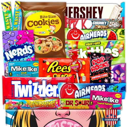 JUMBO USA Original BOX | 21 pièces | American Candy | Importation des USA | Boîte à goûter | Boîte pleine de produits phares | Anniversaire | Cadeau | Cheatday | Candy & Bar ®