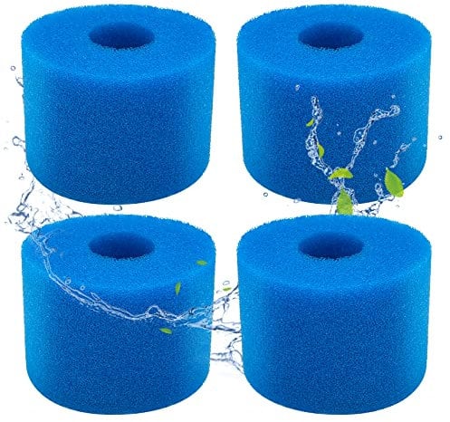 ZFTCN Lot de 4 filtres de Piscine en Mousse Filtre pour Intex Type S1 - Filtre en Mousse pour Spa, Piscine - Réutilisables et lavables - Éponge de Filtration de Type S1(4 pièces)