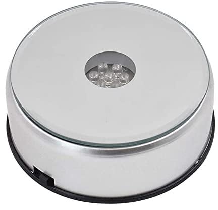 Display Turntable for Crystals Glass Art,LED Colored Rotating Crystal Display Stand with USB Cable