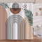 Bonhause Tenda Doccia Astratto Arco Boho Metà del Secolo Minimalista Tende per Doccia in Poliestere Impermeabile Antimuffa Lavabile Tende Bagno 180 x 180 cm con 12 Ganci
