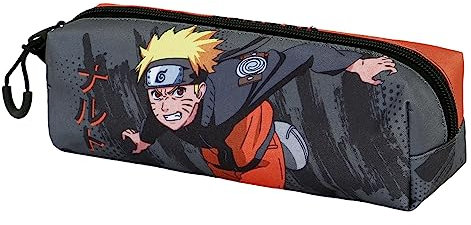 Naruto Shuriken-Estuche Portatodo Cuadrado FAN 2.0, Gris, 21 x 8 cm