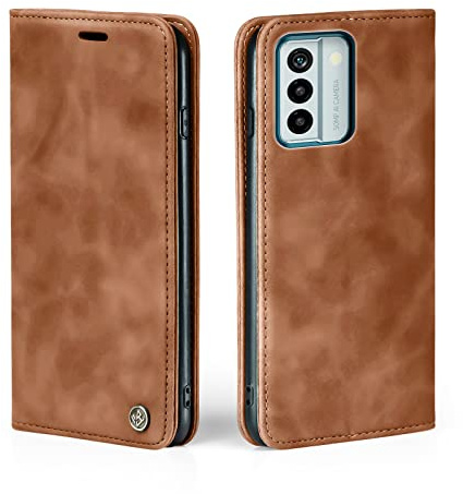 LBH Handyhülle für Nokia G22 in Hellbraun mit Karten- und Geldfach Smartphone Hülle mit Standfunktion Flip Case Schutzhülle Magnetverschluss Vintage
