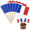 YXHZVON Bandera de Francia Palillos de Dientes, 100 Piezas Cocktail Stick Banderas Mini Bandera Cupcake Toppers Palillo para la Fiesta de Alimentos Pastel de Frutas Platos Fiesta Pub Decoración
