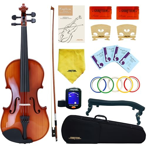 Crafteem Violinen-Outfit aus Fichten- und Ahornholz für Anfänger, Kinder und Erwachsene – kreieren Sie Ihren perfekten Klang und beginnen Sie Ihre musikalische Reise mit Vertrauen.