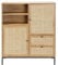 Calicosy Anrichte mit Fronten aus natürlichem Rattan, 2 Türen, 2 Schubladen und 2 Nischen, exotischer Stil, Aufbewahrungsschrank, für Wohnzimmer, Esszimmer – 100 x 40 x 120 cm