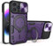CasurvivePro Custodia magnetica per telefono compatibile con iPhone 15 Pro Max Cover Supporto per auto Supporto magnetico Guscio militare - Viola scuro