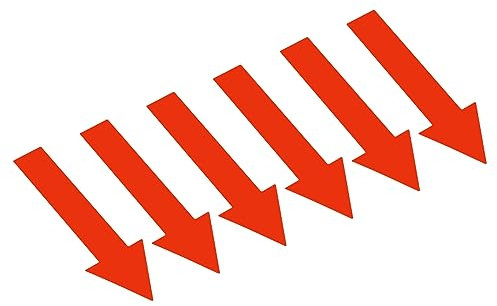PATIKIL Pfeil Aufkleber 4 20 Blatt Richtungsschild PVC Kleber Abnehmbar Böden Abziehbild für Böden Wand Markierung Rot