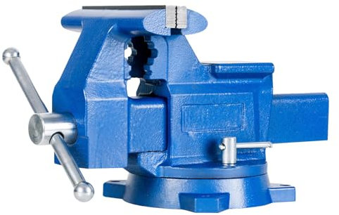 RFRYZE 6 Bench Vise Heavy Duty Ductile Iron Table Top Clamp 360°Swivel Base with Anvil for Electronic Welding Woodworking and Fishing Gear