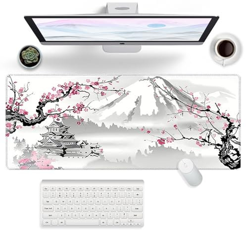FYting Tapis de Souris Gamer,Tapis de Souris XXL Blanc 900x400,Tapis de Souris Manga,Base Antidérapante en Caoutchouc Naturel,Imperméable et Antitache, pour PC, MacBook, Ordinateur Portable(A)