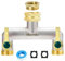 iBamso 2-Wege Verteiler, 3/4 Zoll Wasserverteiler 2-Wege aus vernickeltem Messing, zum Anschluss 2 Geräten Gartenschlauch Adapter Verlängerter Metallgriff, für Garten, Waschräume, Autowaschanlagen