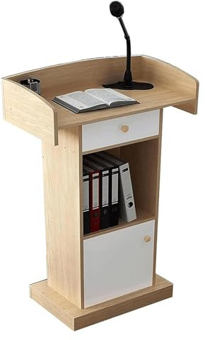 JIURUOZ Rednerpult, Podium, Stehpult, Rednerpulte, Boden Rednerpult Rezeption Pulte for Kirchen Podium Stand(Brown)