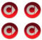 Radnabenabdeckung Aufkleber Logo Radnabenkappen Zentralabdeckung Abzeichen Compatible with Smart Fortwo Forfour 450 451 453 58mm, Nabendeckel Staubdicht Wasserdicht,Red-normal