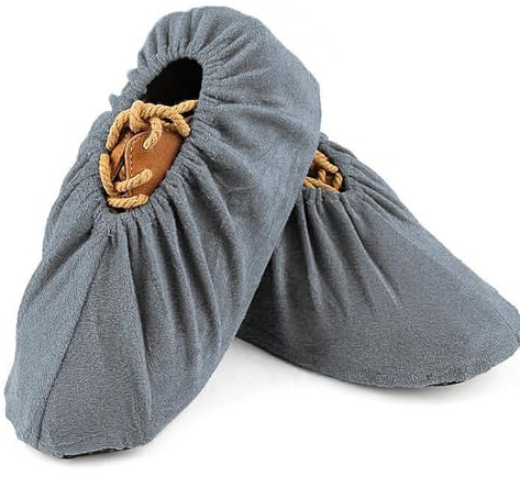 Generico Reusable Indoor Shoe Covers | Soft Anti-Slip Dust Protector | Thick and Reinforced Barrel Covers | for Home Office Hospital Laboratory Museum Construction Site, grey, riferimento alla