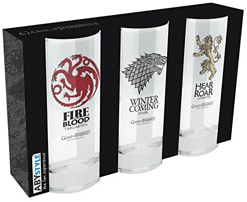 ABYSTYLE GAME OF THRONES - Set de 3 verres Stark, Targaryen et Lannister