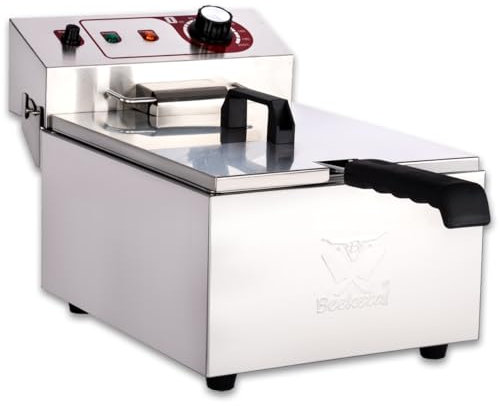 Beeketal 'BTF10a' Kaltzonen Fritteuse (9 Liter Volumen für max. 5 Liter Öl) Edelstahl Friteuse mit Temperaturkontrolle (Basic Serie)