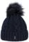 McBURN Cable Knit Umschlagmütze Bommelmütze Mütze Pudelmütze Strickmütze Damen - Made in Italy Wintermütze Wollmütze mit Umschlag, Futter, Futter Winter Herbst-Winter - One Size dunkelblau