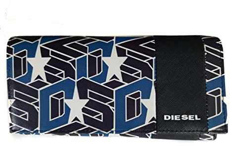 Diesel Herren 24 A Day Long Bifold Wallet Geldbörse, Schwarz/Blau, Einheitsgröße